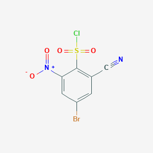 molecular formula C7H2BrClN2O4S B1410482 4-Bromo-2-cyano-6-nitrobenzenesulfonyl chloride CAS No. 1806062-04-3