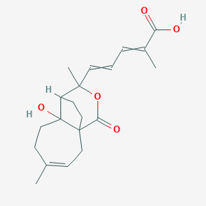 molecular formula C20H26O5 B14104978 5-(7-Hydroxy-4,9-dimethyl-11-oxo-10-oxatricyclo[6.3.2.01,7]tridec-3-en-9-yl)-2-methylpenta-2,4-dienoic acid 