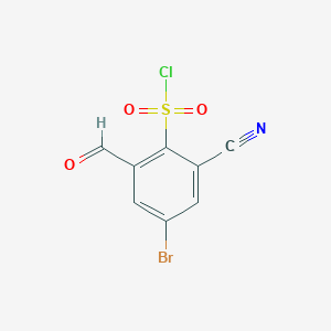 molecular formula C8H3BrClNO3S B1410500 4-Bromo-2-cyano-6-formylbenzenesulfonyl chloride CAS No. 1805485-84-0