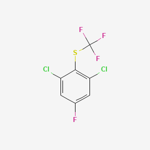 molecular formula C7H2Cl2F4S B1410503 1,3-Dichloro-5-fluoro-2-(trifluoromethylthio)benzene CAS No. 1805480-03-8
