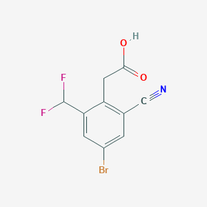 molecular formula C10H6BrF2NO2 B1410507 4-Bromo-2-cyano-6-(difluoromethyl)phenylacetic acid CAS No. 1807116-76-2