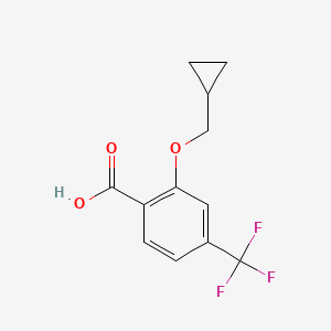 molecular formula C12H11F3O3 B1410509 2-(Cyclopropylmethoxy)-4-(trifluoromethyl)benzoic acid CAS No. 1369775-79-0