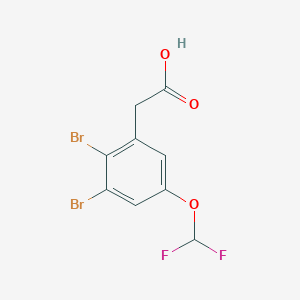molecular formula C9H6Br2F2O3 B1410514 2,3-Dibromo-5-(difluoromethoxy)phenylacetic acid CAS No. 1804515-95-4