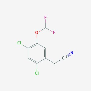 molecular formula C9H5Cl2F2NO B1410515 2,4-Dichloro-5-(difluoromethoxy)phenylacetonitrile CAS No. 1806352-84-0