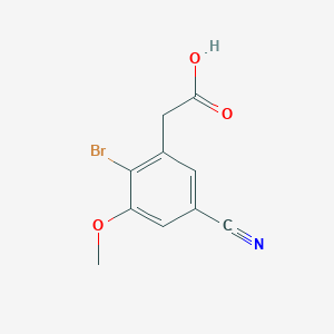 molecular formula C10H8BrNO3 B1410524 2-Bromo-5-cyano-3-methoxyphenylacetic acid CAS No. 1807018-73-0