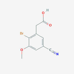 B1410524 2-(2-Bromo-5-cyano-3-methoxyphenyl)acetic acid CAS No. 1807018-73-0