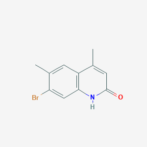molecular formula C11H10BrNO B1410526 7-Bromo-4,6-dimethylhydroquinolin-2-one CAS No. 1367706-94-2