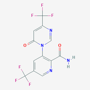 molecular formula C12H6F6N4O2 B1410527 3-(6-oxo-4-(trifluoromethyl)pyrimidin-1(6H)-yl)-5-(trifluoromethyl)picolinamide CAS No. 1823183-19-2