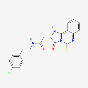 molecular formula C20H17ClN4O2S B14105375 N-[2-(4-chlorophenyl)ethyl]-2-{3-oxo-5-sulfanylidene-2H,3H,5H,6H-imidazo[1,2-c]quinazolin-2-yl}acetamide 