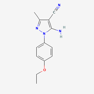 molecular formula C13H14N4O B1410538 5-Amino-1-(4-ethoxyphenyl)-3-methyl-1H-pyrazole-4-carbonitrile CAS No. 1962540-59-5