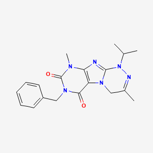 molecular formula C19H22N6O2 B14105401 7-benzyl-3,9-dimethyl-1-(propan-2-yl)-1,4-dihydro[1,2,4]triazino[3,4-f]purine-6,8(7H,9H)-dione 