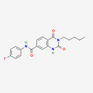 molecular formula C20H20FN3O3 B14105411 N-(4-fluorophenyl)-2,4-dioxo-3-pentyl-1,2,3,4-tetrahydroquinazoline-7-carboxamide 