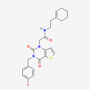 molecular formula C23H24FN3O3S B14105419 N-[2-(cyclohexen-1-yl)ethyl]-2-[3-[(4-fluorophenyl)methyl]-2,4-dioxothieno[3,2-d]pyrimidin-1-yl]acetamide 