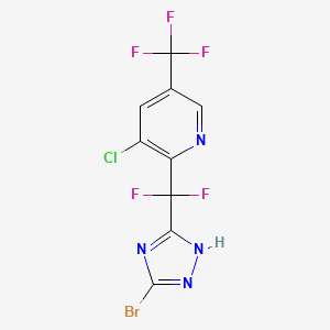 molecular formula C9H3BrClF5N4 B1410545 2-((5-bromo-1H-1,2,4-triazol-3-yl)difluoromethyl)-3-chloro-5-(trifluoromethyl)pyridine CAS No. 1823182-89-3