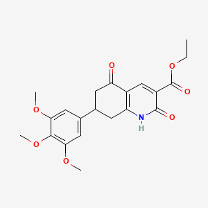 molecular formula C21H23NO7 B14105481 Ethyl 2,5-dioxo-7-(3,4,5-trimethoxyphenyl)-1,2,5,6,7,8-hexahydroquinoline-3-carboxylate 