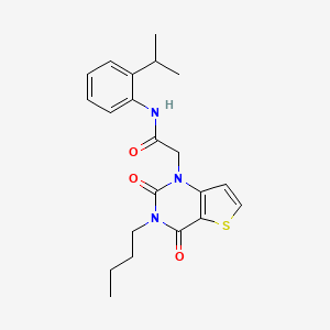 molecular formula C21H25N3O3S B14105507 2-(3-butyl-2,4-dioxo-3,4-dihydrothieno[3,2-d]pyrimidin-1(2H)-yl)-N-[2-(propan-2-yl)phenyl]acetamide 