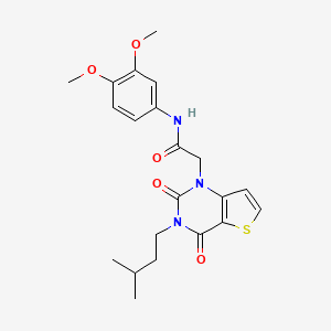 molecular formula C21H25N3O5S B14105520 N-(3,4-dimethoxyphenyl)-2-[3-(3-methylbutyl)-2,4-dioxo-3,4-dihydrothieno[3,2-d]pyrimidin-1(2H)-yl]acetamide 