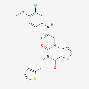 molecular formula C21H18ClN3O4S2 B14105594 N-(3-chloro-4-methoxyphenyl)-2-(2,4-dioxo-3-(2-(thiophen-2-yl)ethyl)-3,4-dihydrothieno[3,2-d]pyrimidin-1(2H)-yl)acetamide 