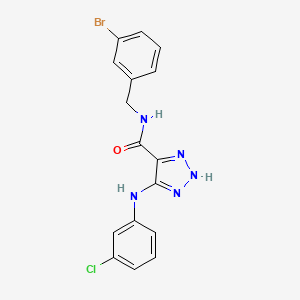molecular formula C16H13BrClN5O B14105595 N-(3-bromobenzyl)-5-((3-chlorophenyl)amino)-1H-1,2,3-triazole-4-carboxamide 