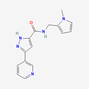molecular formula C15H15N5O B14105612 N-[(1-methyl-1H-pyrrol-2-yl)methyl]-5-(pyridin-3-yl)-1H-pyrazole-3-carboxamide 