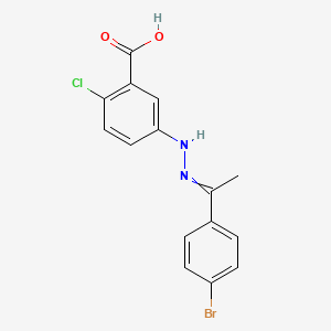 molecular formula C15H12BrClN2O2 B14105622 5-[2-[1-(4-Bromophenyl)ethylidene]hydrazinyl]-2-chlorobenzoic acid 