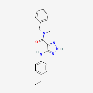 molecular formula C19H21N5O B14105639 N-benzyl-5-((4-ethylphenyl)amino)-N-methyl-1H-1,2,3-triazole-4-carboxamide 