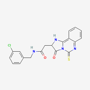 molecular formula C19H15ClN4O2S B14105647 N-[(3-chlorophenyl)methyl]-2-{3-oxo-5-sulfanylidene-2H,3H,5H,6H-imidazo[1,2-c]quinazolin-2-yl}acetamide 