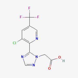 B1410577 2-(5-(3-chloro-5-(trifluoromethyl)pyridin-2-yl)-1H-1,2,4-triazol-1-yl)acetic acid CAS No. 1823182-62-2