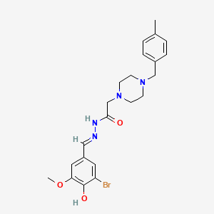 molecular formula C22H27BrN4O3 B14105782 N'-[(E)-(3-bromo-4-hydroxy-5-methoxyphenyl)methylidene]-2-[4-(4-methylbenzyl)piperazin-1-yl]acetohydrazide 