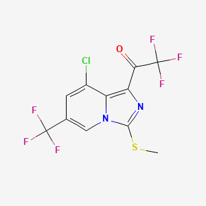B1410579 1-(8-Chloro-3-(methylthio)-6-(trifluoromethyl)imidazo[1,5-a]pyridin-1-yl)-2,2,2-trifluoroethanone CAS No. 1823184-43-5