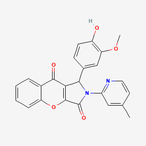 molecular formula C24H18N2O5 B14105824 1-(4-Hydroxy-3-methoxyphenyl)-2-(4-methylpyridin-2-yl)-1,2-dihydrochromeno[2,3-c]pyrrole-3,9-dione 
