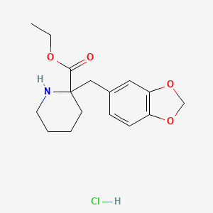 molecular formula C16H22ClNO4 B1410584 Ethyl 2-(1,3-benzodioxol-5-ylmethyl)piperidine-2-carboxylate hydrochloride CAS No. 1986846-18-7