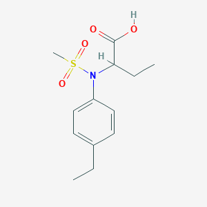 molecular formula C13H19NO4S B1410586 2-[(4-Ethylphenyl)(methylsulfonyl)amino]butanoic acid CAS No. 1858240-38-6