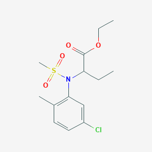 molecular formula C14H20ClNO4S B1410587 Ethyl 2-[(5-chloro-2-methylphenyl)(methylsulfonyl)amino]butanoate CAS No. 1858240-04-6