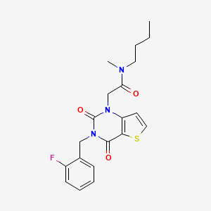 molecular formula C20H22FN3O3S B14105879 N-butyl-2-[3-(2-fluorobenzyl)-2,4-dioxo-3,4-dihydrothieno[3,2-d]pyrimidin-1(2H)-yl]-N-methylacetamide 