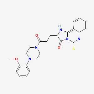 molecular formula C24H25N5O3S B14105908 2-{3-[4-(2-methoxyphenyl)piperazin-1-yl]-3-oxopropyl}-5-sulfanylidene-2H,3H,5H,6H-imidazo[1,2-c]quinazolin-3-one 