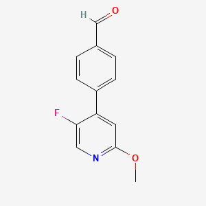 molecular formula C13H10FNO2 B1410591 4-(5-氟-2-甲氧基吡啶-4-基)-苯甲醛 CAS No. 1875048-11-5