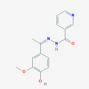 molecular formula C15H15N3O3 B14105938 N'-[(1Z)-1-(4-hydroxy-3-methoxyphenyl)ethylidene]pyridine-3-carbohydrazide 