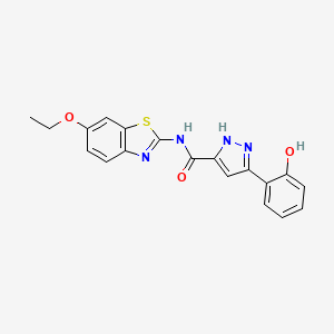 molecular formula C19H16N4O3S B14105949 N-(6-ethoxy-1,3-benzothiazol-2-yl)-5-(2-hydroxyphenyl)-1H-pyrazole-3-carboxamide 