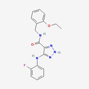 molecular formula C18H18FN5O2 B14105967 N-(2-ethoxybenzyl)-5-((2-fluorophenyl)amino)-1H-1,2,3-triazole-4-carboxamide 