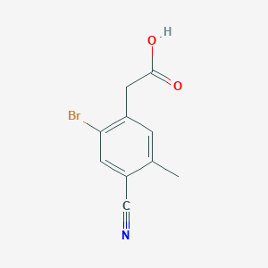 molecular formula C10H8BrNO2 B1410603 2-(2-Bromo-4-cyano-5-methylphenyl)acetic acid CAS No. 1805102-27-5