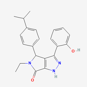 molecular formula C22H23N3O2 B14106035 5-ethyl-3-(2-hydroxyphenyl)-4-(4-isopropylphenyl)-4,5-dihydropyrrolo[3,4-c]pyrazol-6(1H)-one 