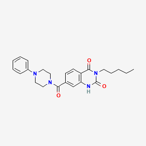 molecular formula C24H28N4O3 B14106060 3-pentyl-7-(4-phenylpiperazine-1-carbonyl)quinazoline-2,4(1H,3H)-dione 