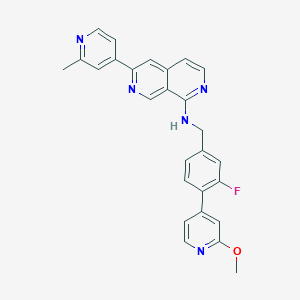 N-(3-Fluoro-4-(2-methoxypyridin-4-yl)benzyl)-6-(2-methylpyridin-4-yl)-2,7-naphthyridin-1-amine