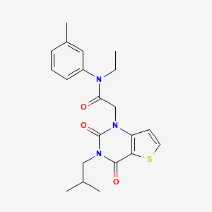 molecular formula C21H25N3O3S B14106257 N-ethyl-N-(3-methylphenyl)-2-[3-(2-methylpropyl)-2,4-dioxo-3,4-dihydrothieno[3,2-d]pyrimidin-1(2H)-yl]acetamide 
