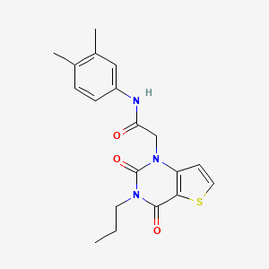 molecular formula C19H21N3O3S B14106278 N-(3,4-dimethylphenyl)-2-(2,4-dioxo-3-propyl-3,4-dihydrothieno[3,2-d]pyrimidin-1(2H)-yl)acetamide 