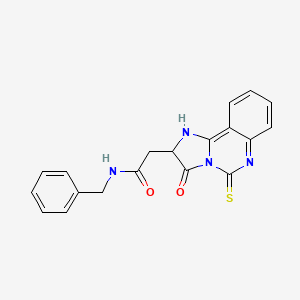 molecular formula C19H16N4O2S B14106326 N-benzyl-2-{3-oxo-5-sulfanylidene-2H,3H,5H,6H-imidazo[1,2-c]quinazolin-2-yl}acetamide 