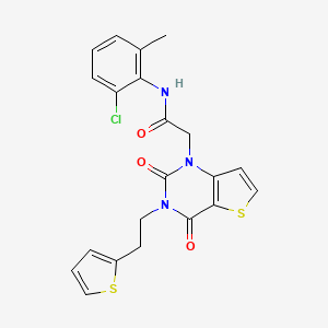 molecular formula C21H18ClN3O3S2 B14106353 N-(2-chloro-6-methylphenyl)-2-(2,4-dioxo-3-(2-(thiophen-2-yl)ethyl)-3,4-dihydrothieno[3,2-d]pyrimidin-1(2H)-yl)acetamide 
