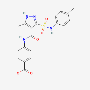 molecular formula C20H20N4O5S B14106415 methyl 4-[({3-methyl-5-[(4-methylphenyl)sulfamoyl]-1H-pyrazol-4-yl}carbonyl)amino]benzoate 