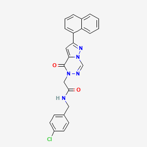 molecular formula C24H18ClN5O2 B14106417 N-(4-chlorobenzyl)-2-(2-(naphthalen-1-yl)-4-oxopyrazolo[1,5-d][1,2,4]triazin-5(4H)-yl)acetamide 
